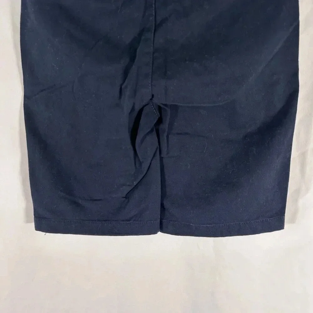 Place Shorts Boys 6 Navy Blue Slim Stretch Fabric Cotton Blend Button Zip
